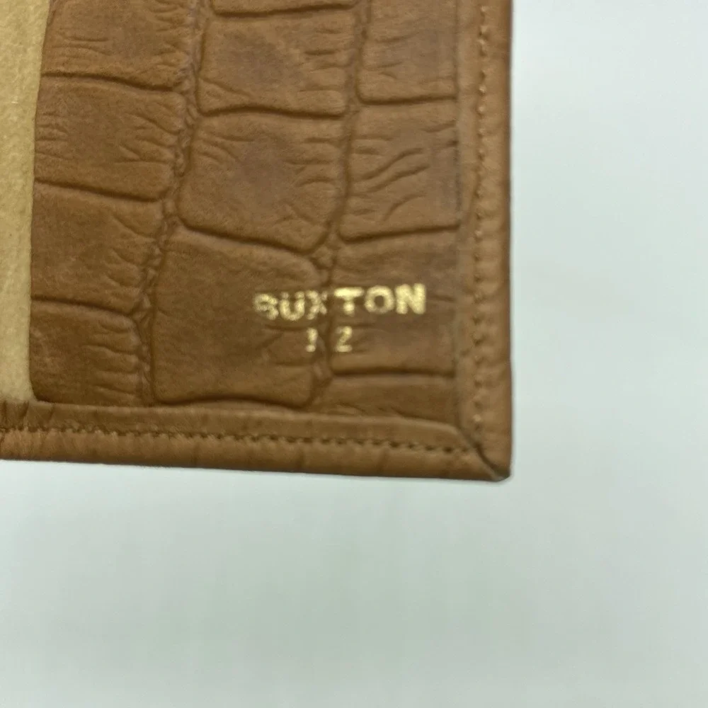 Buxton Leather Key Case Vintage‎ NOS Croc Embossed Tan Gold Hardware Dadcore New